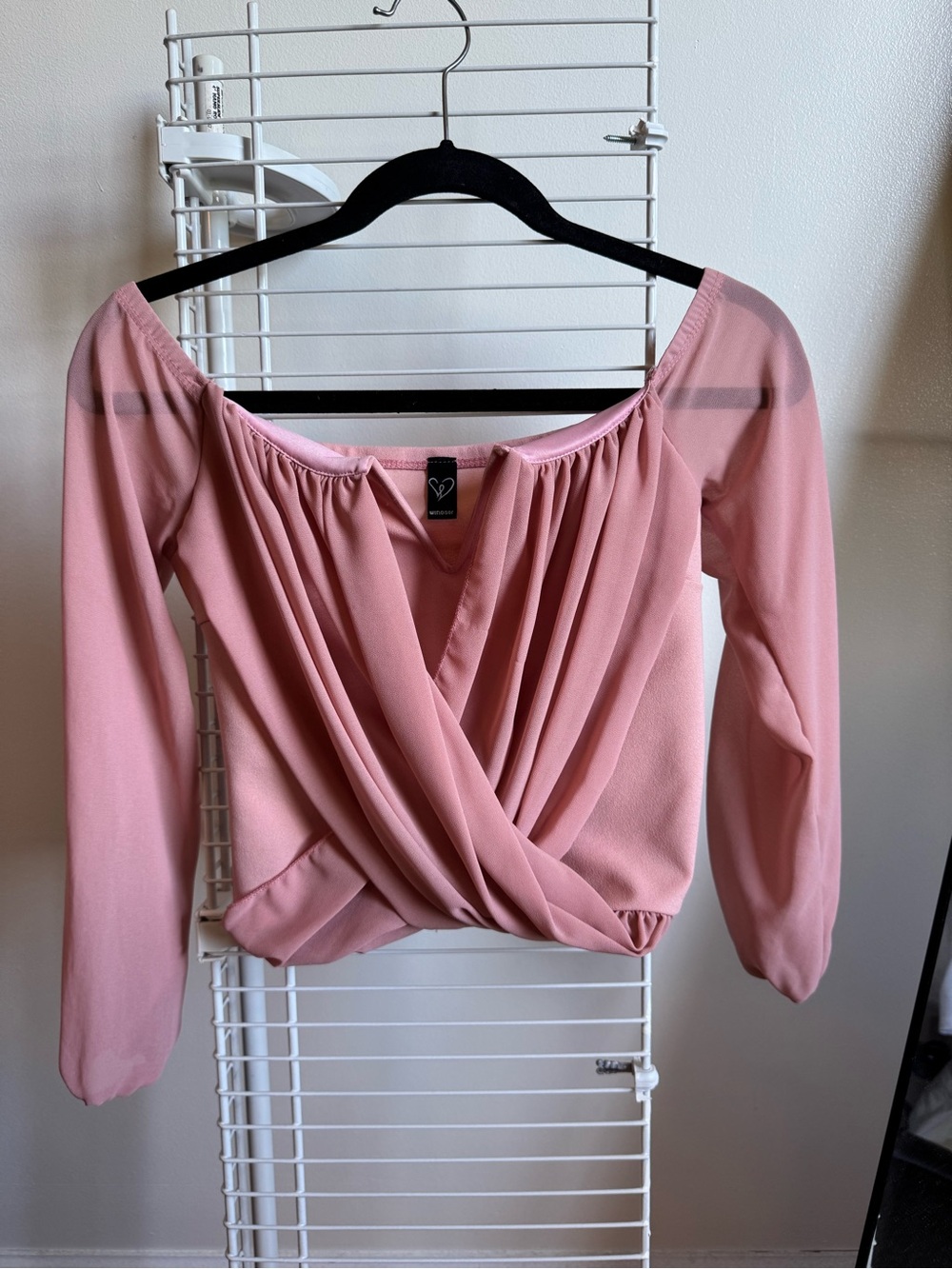 Windsor Pink Wrap Front Long Sleeve Top